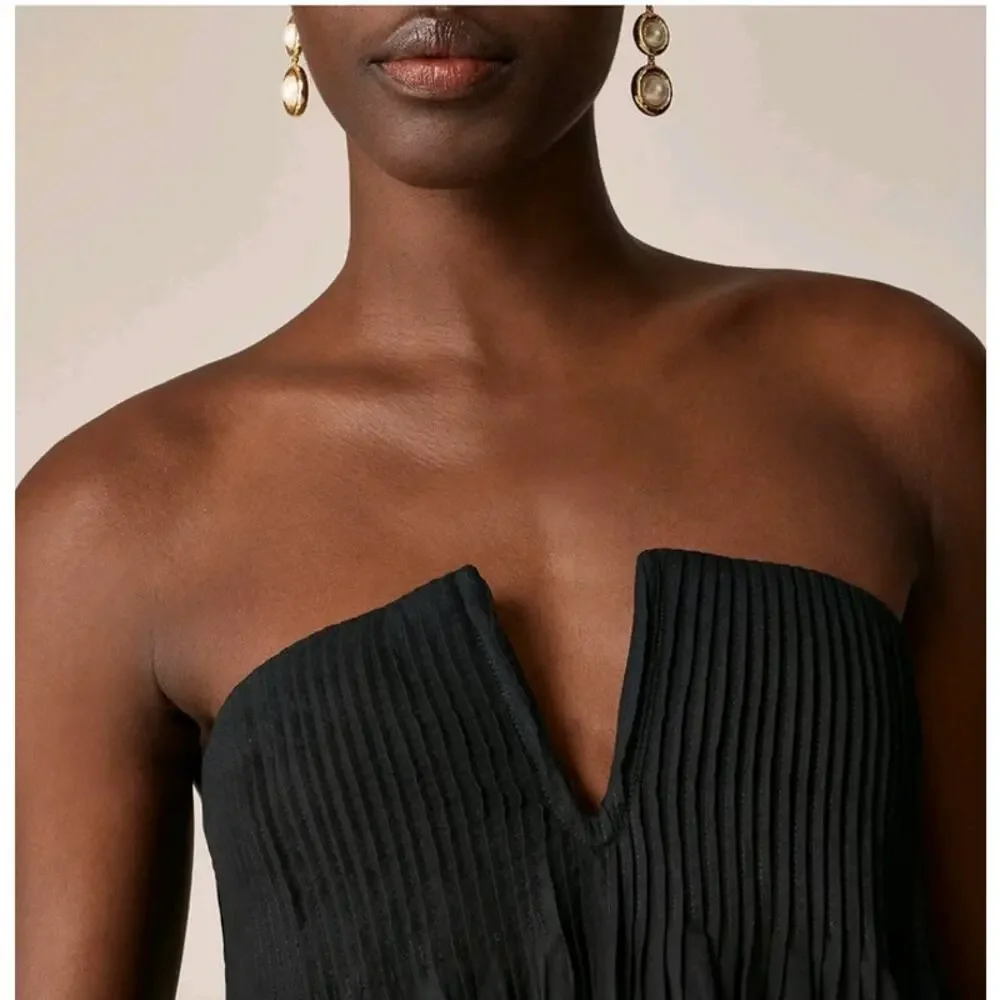 NWT J. Crew Collection Strapless Notched Maxi Formal Gown Dress Black 6